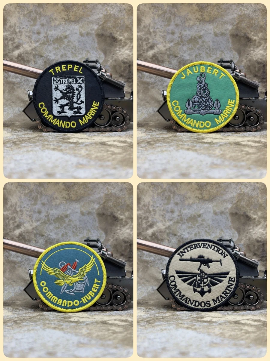 Тактические вышитые нашивки French Navy Commando Marine для одежды рюкзаков шапок военные
