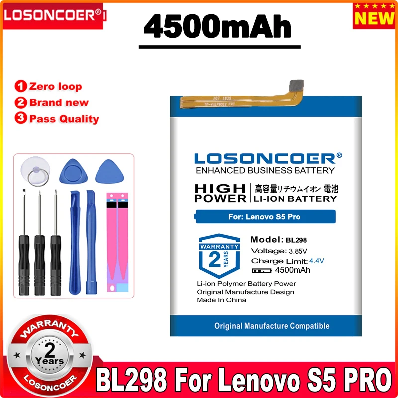 

Аккумулятор LOSONCOER BL298 4500 мАч 1ICP4/6681 для Lenovo S5 Pro S5Pro L58091