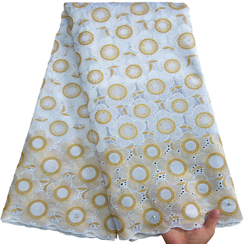 

Хлопковая африканская кружевная ткань 2023, Высококачественная швейцарская вуаль, кружевная ткань, вышивка, нигерийская кружевная ткань, женское платье S3304