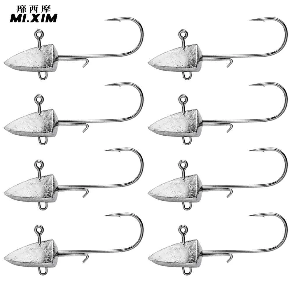 

8pcs Crank Jig Head Hook Fishing Jig Head Hook Soft Bait Non-slip Bait Back Fishhooks for Fisherman Angler Use