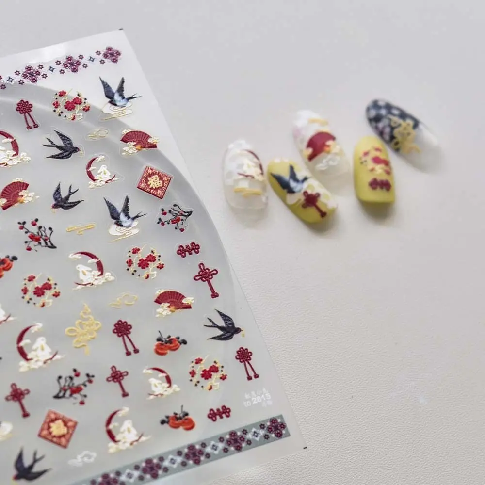 

Cherry Blossom Chinese Style Rabbits Nail Decorations Manicure Accessories Flowers Nail Decals Butterfly Nail Stickers