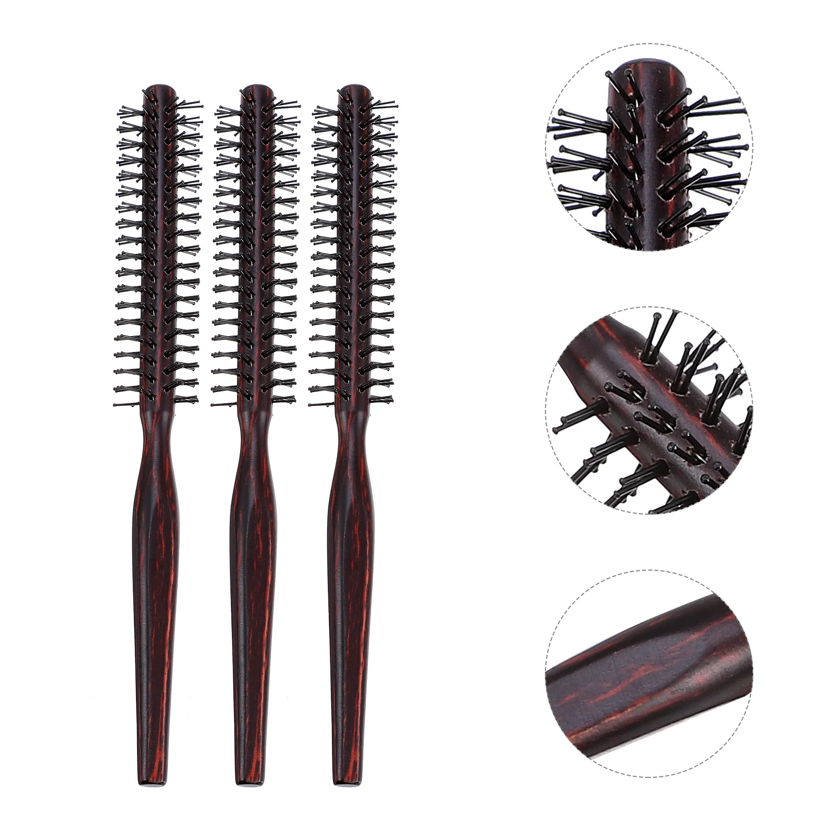 

Hair Brush Comb Round Stylingwood Professional Combs Mini Drying Blow Women Boarhandle Wooden Roller Menscalpteasing Barber