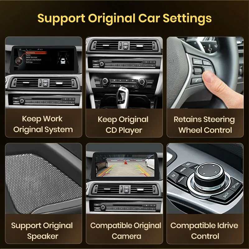 Фото Обновление для BMW 5 серии F10 F11 CIC NBT 2010-2015: сенсорный IPS-экран, мультимедийный проигрыватель, беспроводной CarPlay, Android Auto (для праворульных и леворульных авто) №3