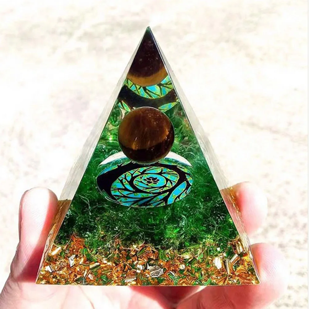 

Natural Stone Orgonite Pyramid Crystals Orgone Energy Generator Healing Reiki Chakra Meditation Ornaments Home Decor Crafts