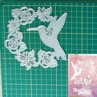 bird flower frame metal cutting dies dies scrapbooking stamps stencils die cut craft album wedding card making new 2022