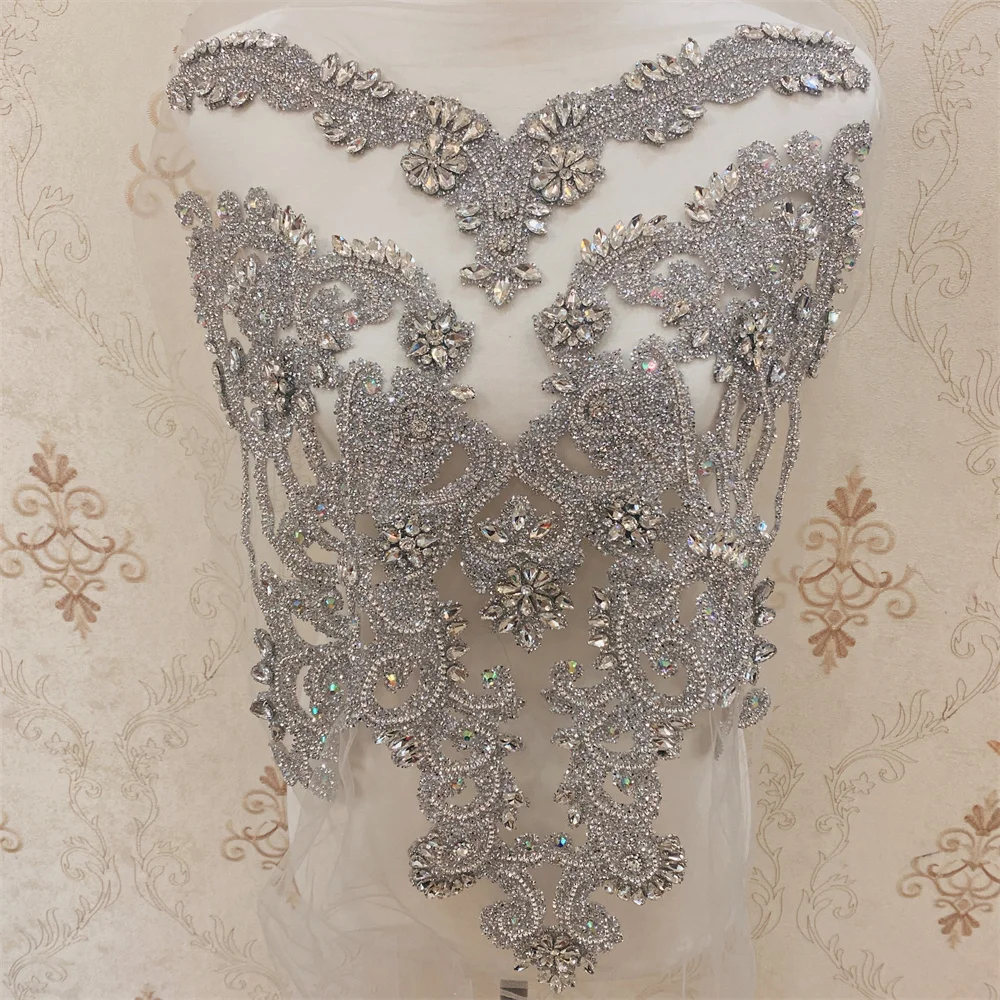 Новый дизайн золотые серебряные стразы мотив с горячей фиксацией украшения