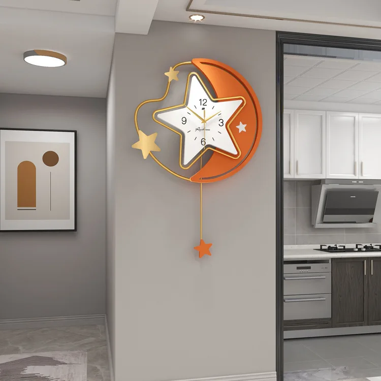 

Simple Wall Clock Living Room Fashion Home Decoration Creative Clock Wall Hanging Light Luxury Mute Art Wall Clock