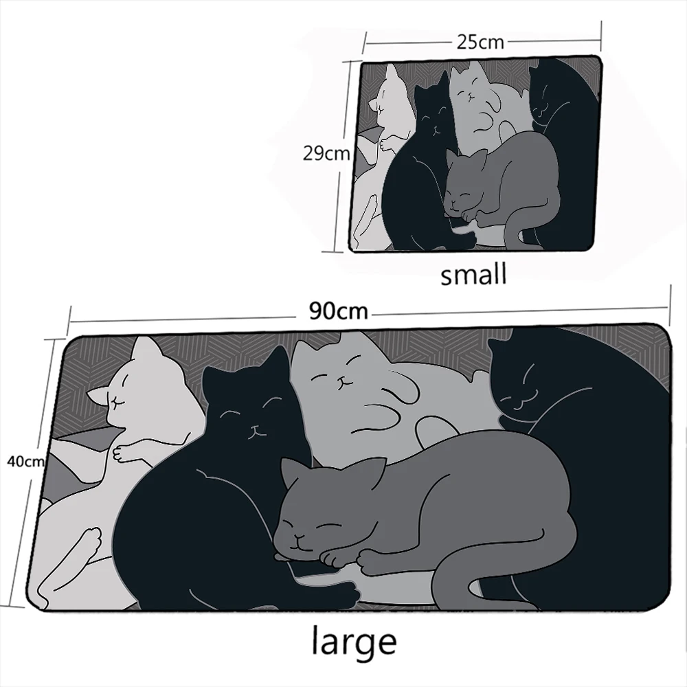

Self-drawn Original Multiple Sizes Cute Cat Large Mouse Pad Game Component Original Design Decorative Table Mat Laptop Desk Mat