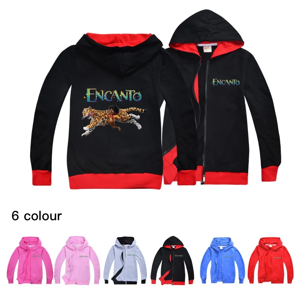 

Disney Spring And Autumn Children's Coat Charm Encanto Mirabell Madrid Boys And Girls Cartoon Hooded Zipper Cardigan Clothes