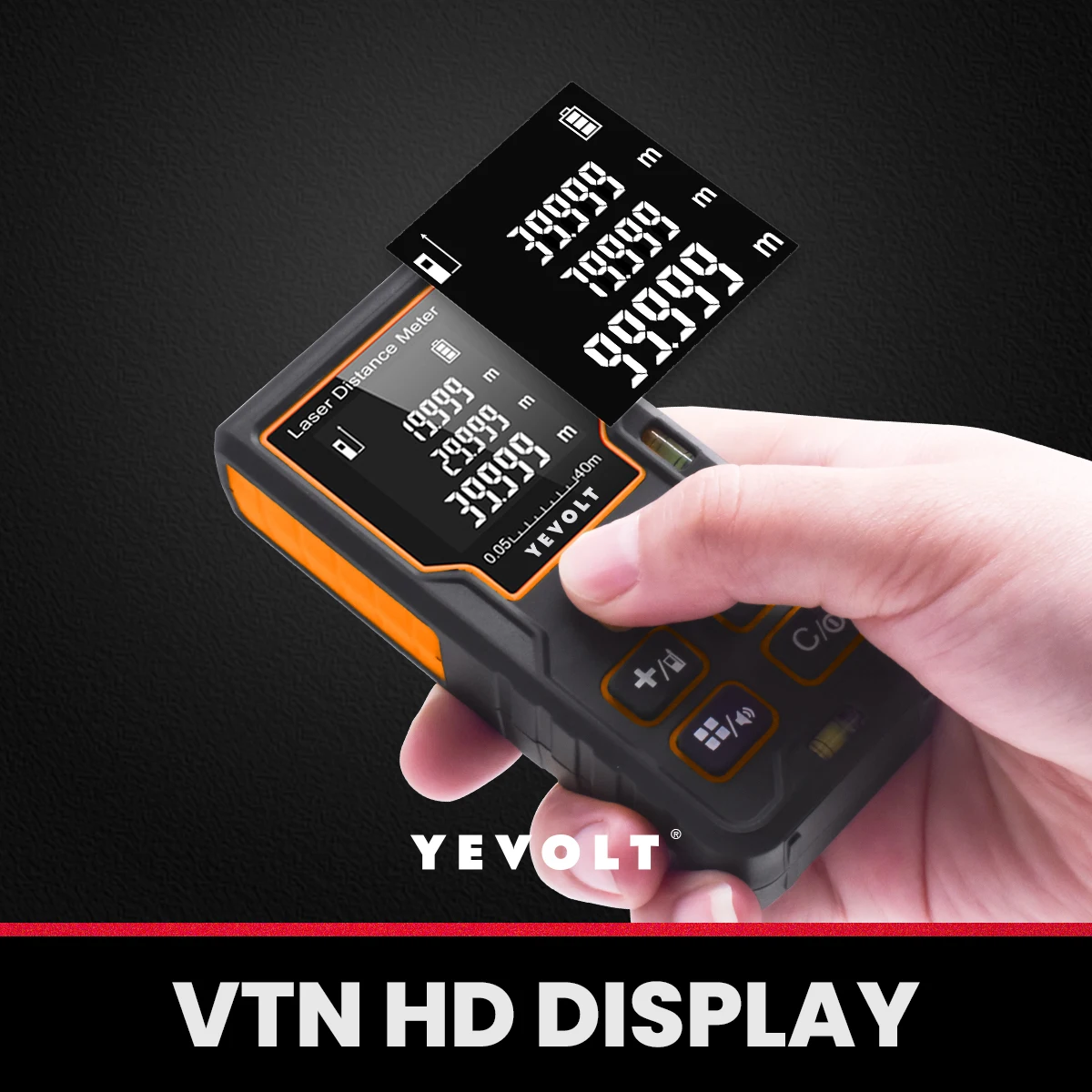 Лазерный дальномер серии YEVOLT DK 40/60/80/100 м цифровые рулетки с подсветкой