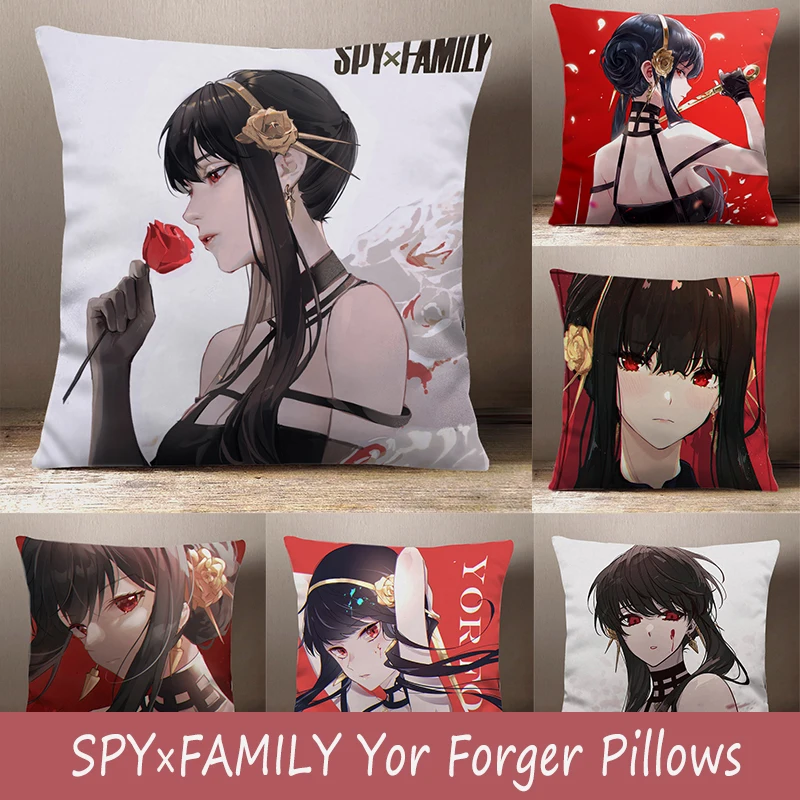 

Spy Family Yor Forger Decorative Pillows Anime Accessories Peachskin 2Way Double Side Print Sofa Cushion Bedding Pillow