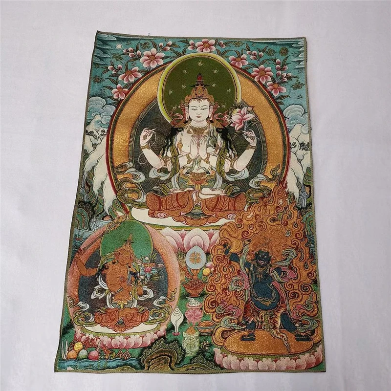 Картина с вышивкой Тханка картина четырьмя вооруженными вышивками Бодхисаттвы