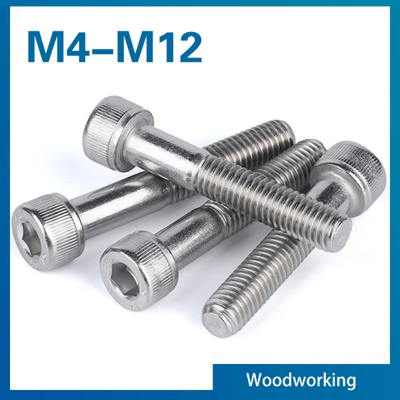 

M4 M5 M6 M8 M10 M12 304 Stainless Steel Hexagon Socket Head Cap Screw Tapping Screw Hexagon Bolt L =30-120MM