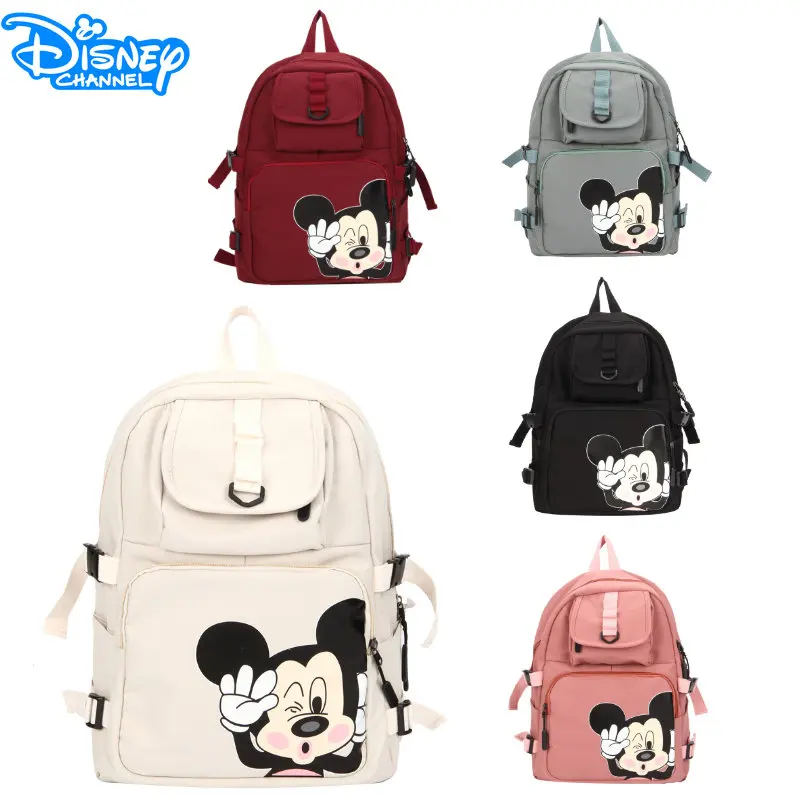 

New Disney School Backpack Mickey Mouse School Bag for Teenagers Girls' School Backpack Large Capacity Couple Travel Backpack
