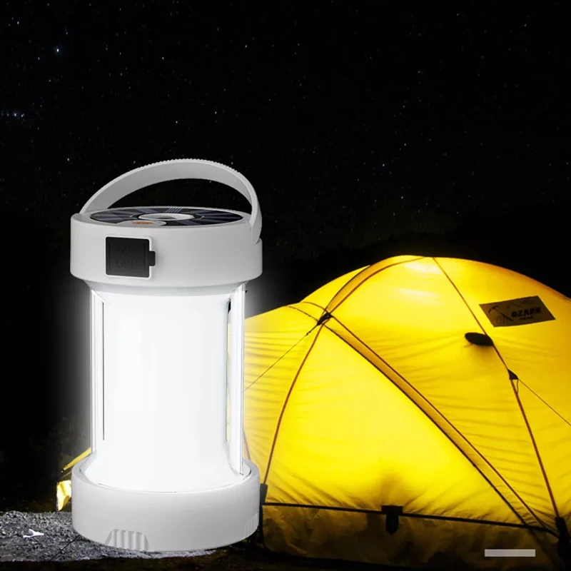 

Outdoor LED Camping Lamp Emergency Light Solar Rechargeable Waterproof Portable Tent Lantern