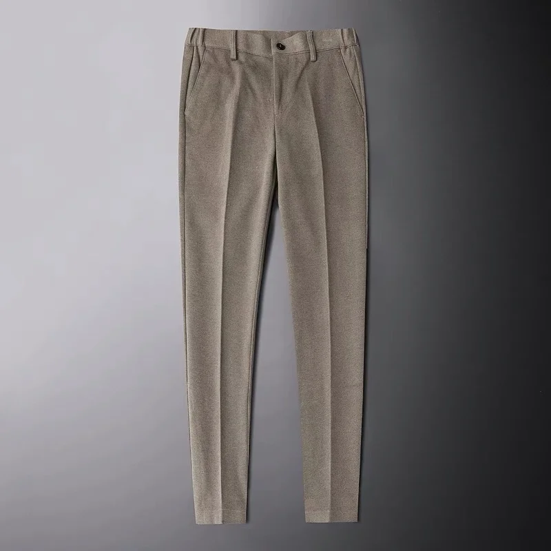 

Роскошные высококачественные модные повседневные брюки с вышивкой для мужчин теплые шерстяные Костюмные брюки для 2023 зимние мужские утепленные брюки