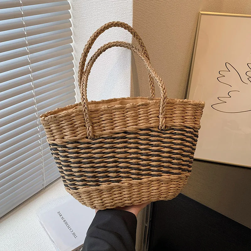 Striped Beach Tote Bag for Women