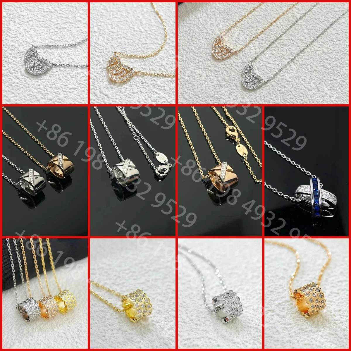 Simple and High-End Necklace Fashionable Diamond Encrusted Goddess's Preferred
