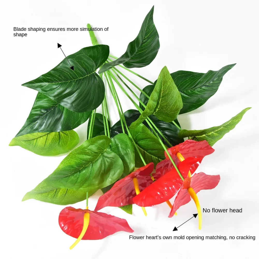 35/50 см искусственные красные пальмы пластиковые большие травы пальмовые фруды