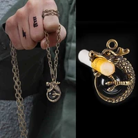 pure copper dragon plate beads cigarette holder ring clip mens cigarette holder smoking ring tool