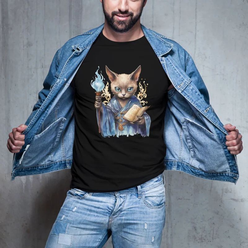 Акварель Волшебная кошка волшебный шар DTF термонаклейка Переводные картинки