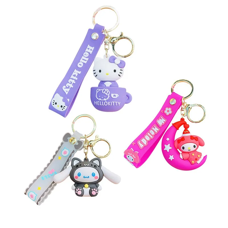 

Sanrio Hello Kitty Kuromi Cinnamoroll New Cartoon Cute Keychain Interesting Student School Bag Pendant Creative Doll Bag Pendant