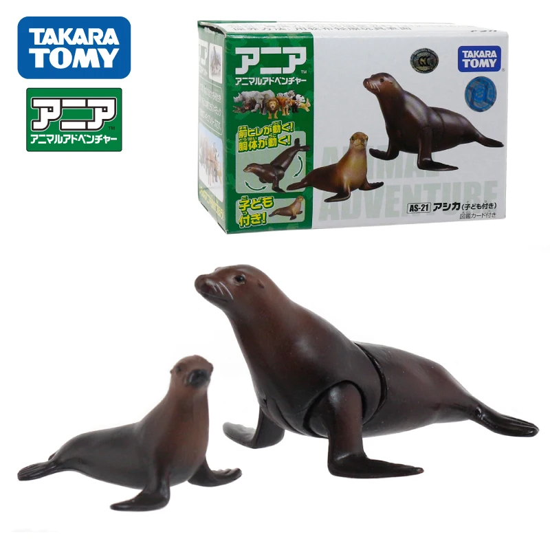 Купи TAKARA TOMY ANIA Simulation Wild Animal Ocean Series AS-21 Sea Lion Parent-child 803652Genuine Animal Model Kids Educational Toy за 875 рублей в магазине AliExpress