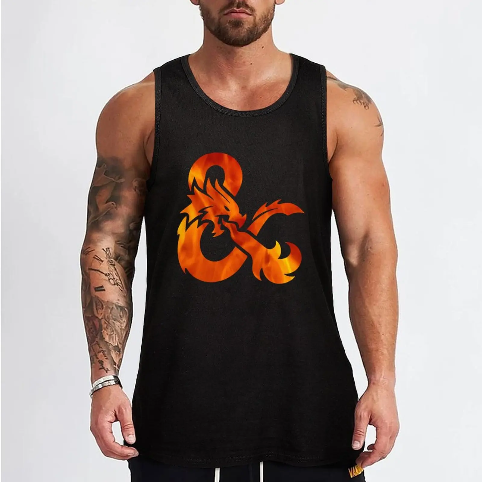 Flaming DnD Ampersand Tank Top футболка с мышцами майки для мужчин