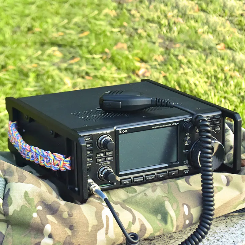 Tanie Uchwyt Transceiver Tarcza Ochronna Rączka Do Walizki Nadaje Się Do Nadajników ICOM IC-7300 IC-9700