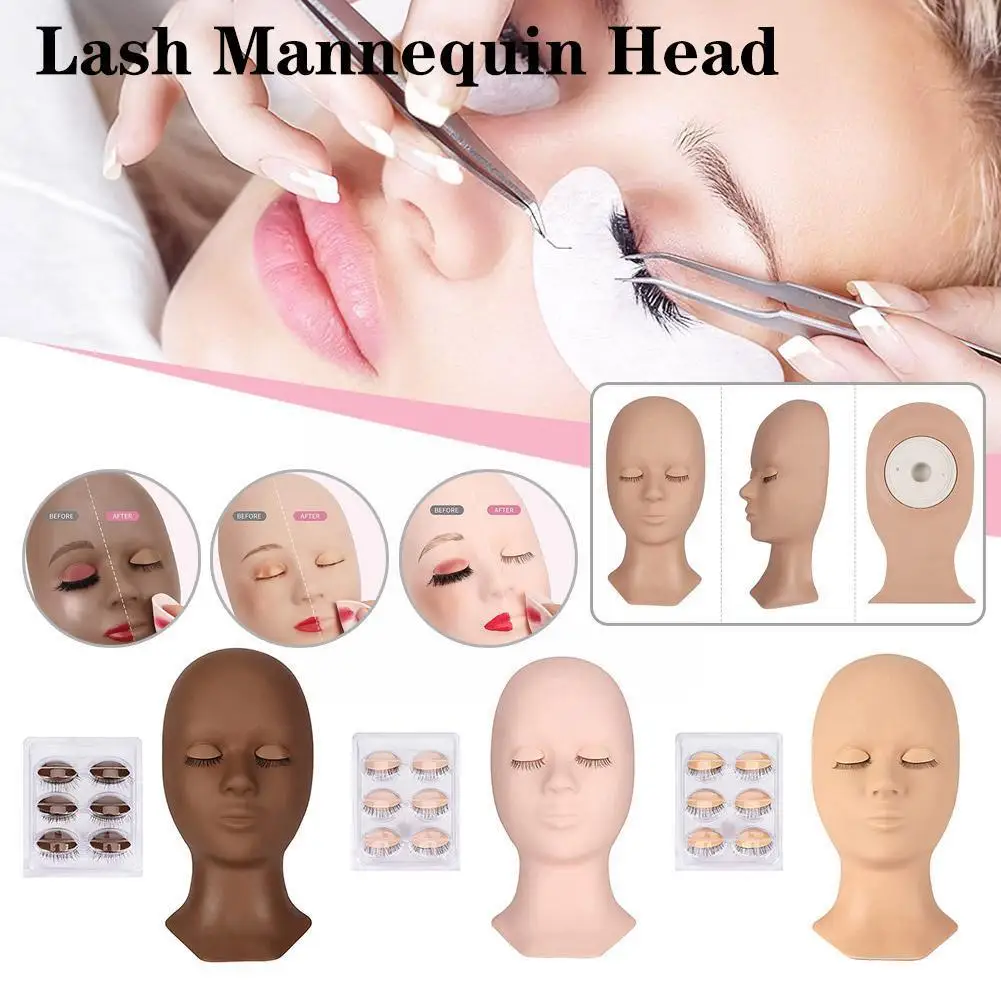 

Practice Eye Makeup Lash Training Mannequin With Replace Eyelids Grafting Eyelash Extension Practice Tools Kit For Beg X5d8