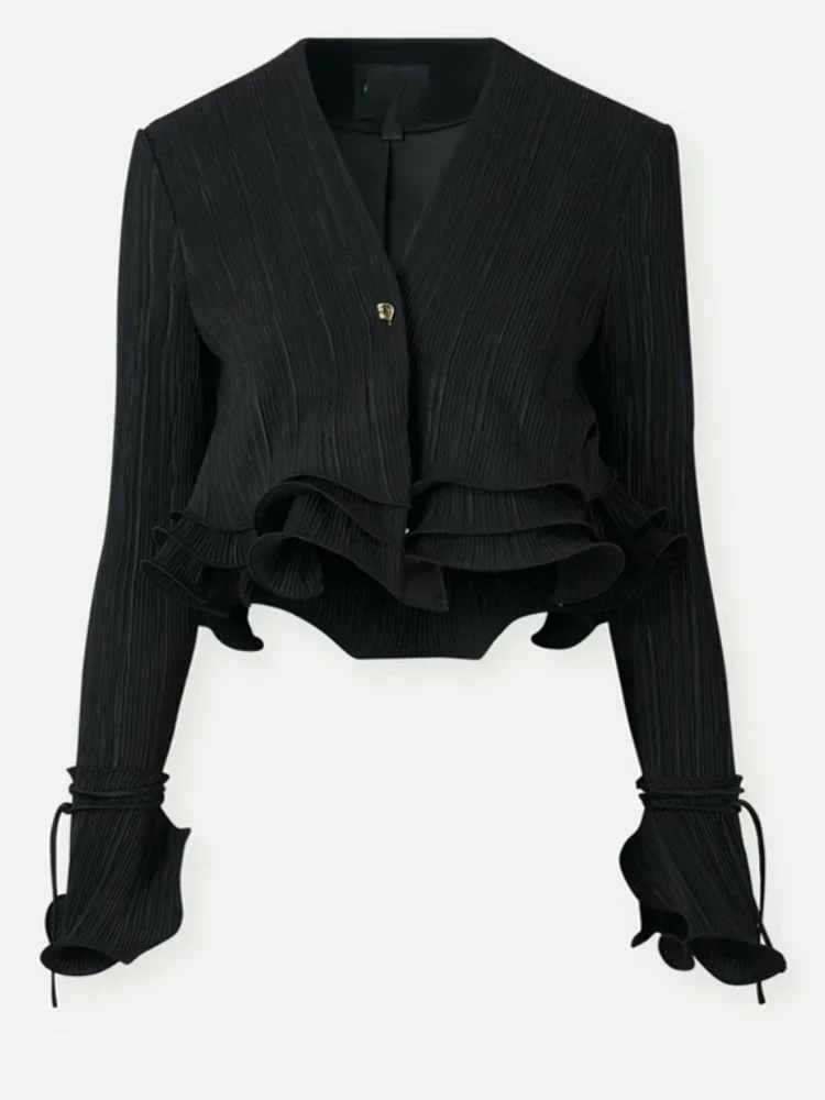 Новая корейская женская рубашка с рюшами темпераментные женские топы v-образным