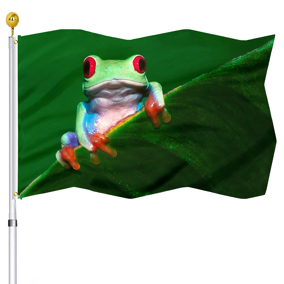 

Tree Frog Flag Vivid Color Red Eyes Double Stitched Flags Banners with Brass Grommets House Indoor Porch Outdoor Decoration Flag