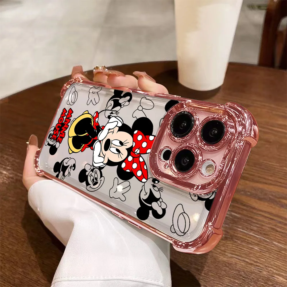 Чехол Cute Disneys Mickeys Minnies для iPhone 16 15 14 13 12 11 Pro Max X XR XSMax 7 8 6 Plus чехол с защитой от