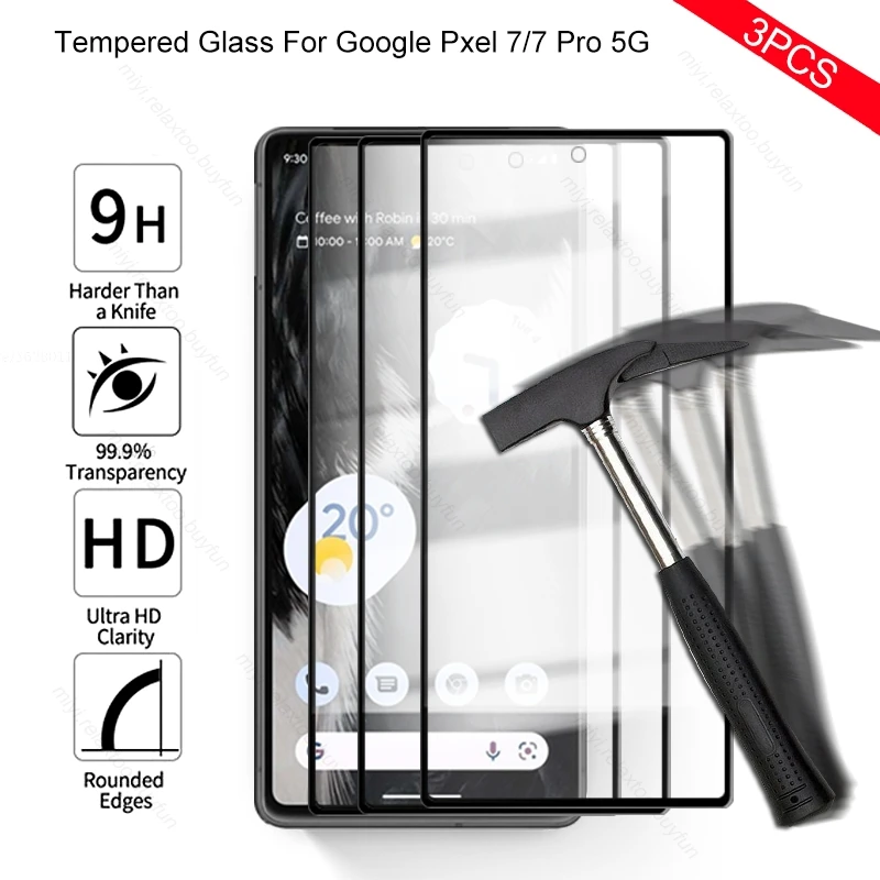 

Закаленное стекло 9D для Google Pixel 7 Pro, 3 шт.