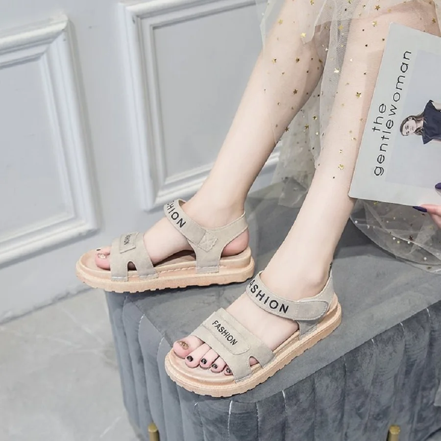 

British Style Summer Sports Shoes All-match Canvas Flat Shoes 2022 Sandals Women's Summer New Fashion Women's Sandals