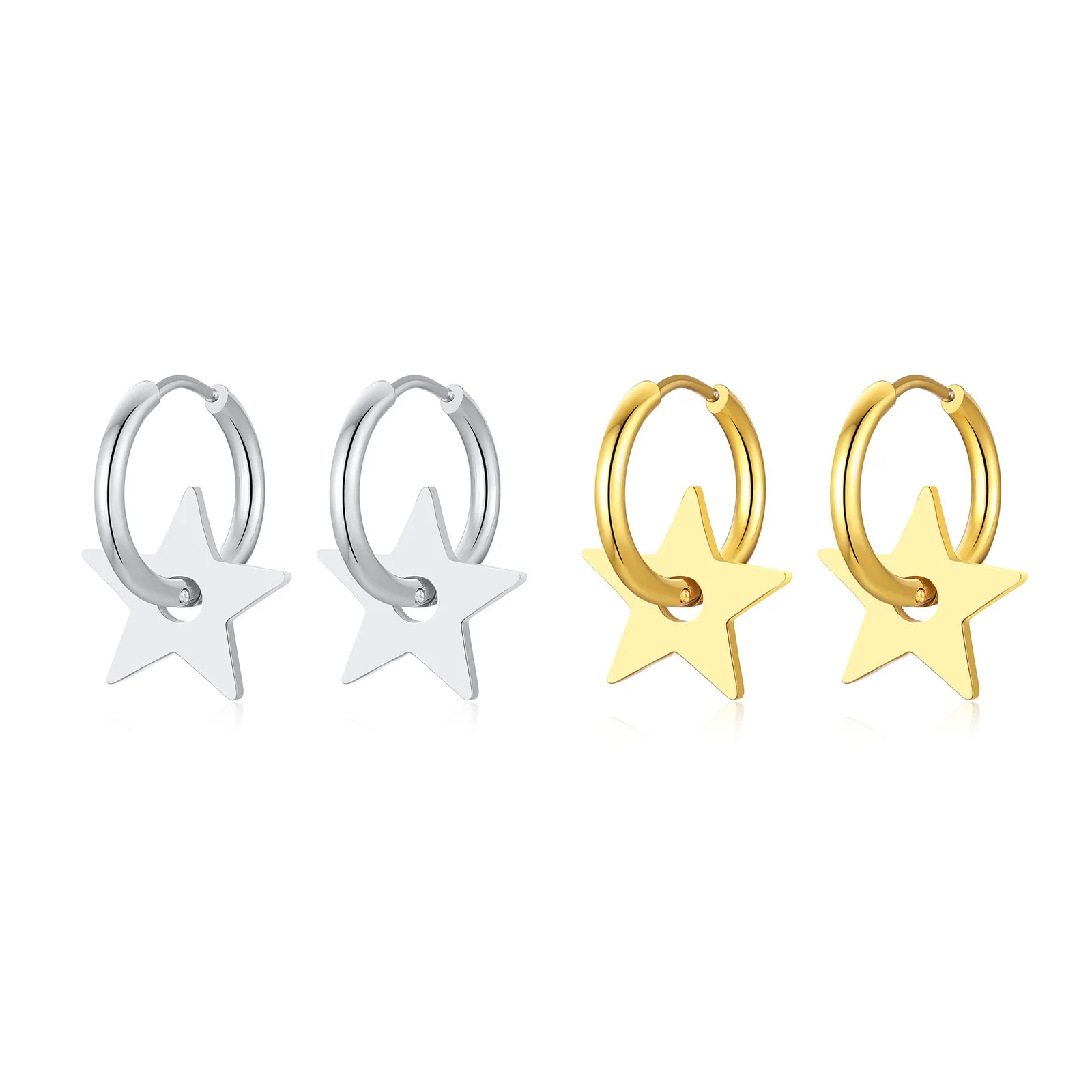 

Stainless Steel Pentagram Earrings Gold Color Ladies Star Earrings 2022 Summer Fashion Earrings