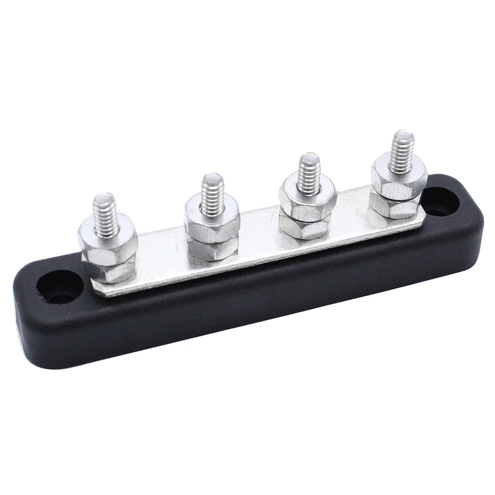 

12/24V Terminals Power Distribution Block Busbary Duty 100Amp 4 Way Terminal Bus Bar for Marine Automotive 4X5mm