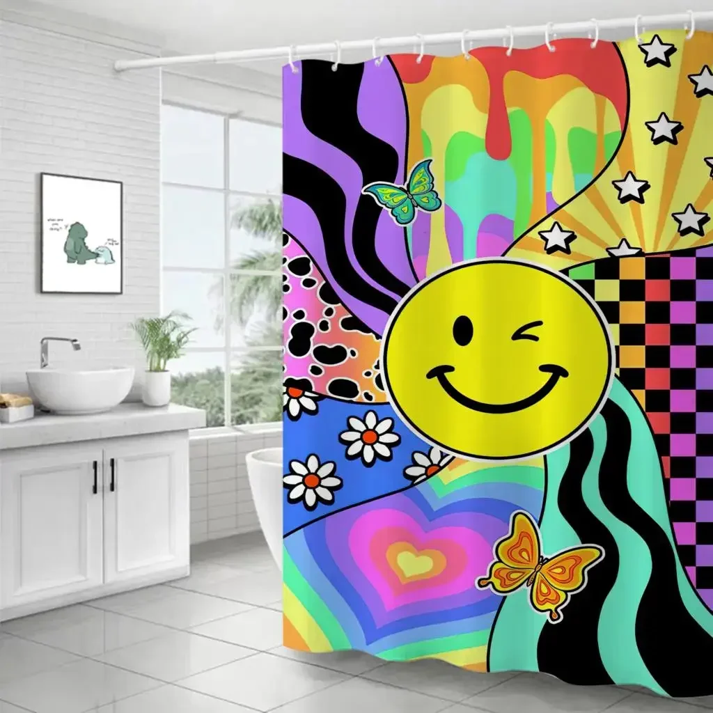 Новые психоделические занавески для душа абстрактные разноцветные ванной с