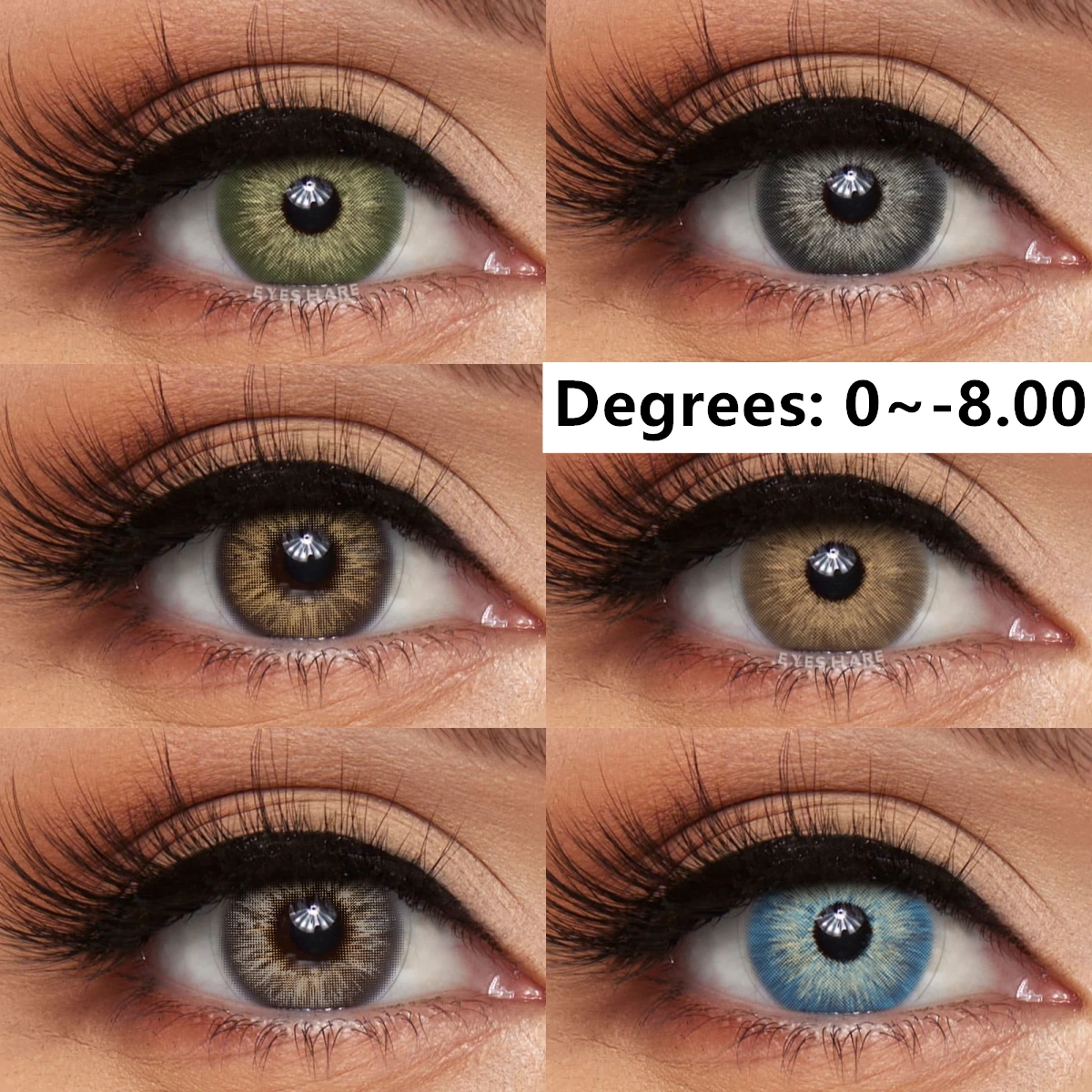 

1 пара цветных контактных линз для коррекции близорукости, цветные линзы для глаз, синие натуральные коричневые контактные линзы для глаз с диоптриями, цветные линзы
