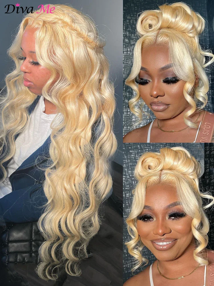 8 - 30 inch 613 Honey Blonde Color Lace Front Human Hair Wig Remy Brazilian Body Wave 1B Ombre for Black Women |