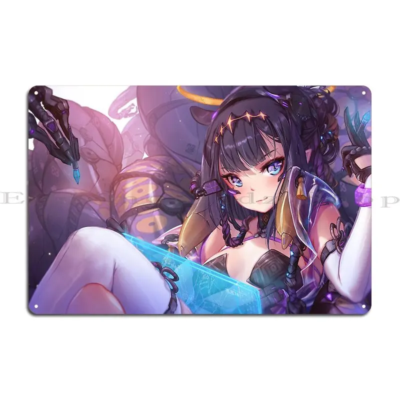 Cyber Ninomae Ina Nis Hololive En Металлическая вывеска Кино Клуб Печать Гараж Оловянная Плакат