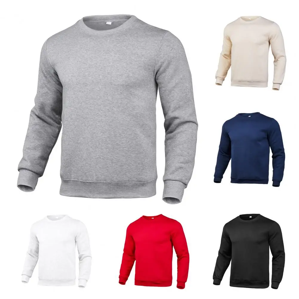 

Повседневный свитшот, Удобный Простой пуловер с круглым вырезом и манжетами в рубчик