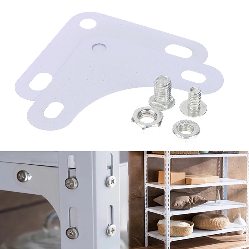 

10Pcs Corner Plates for Slotted Angle Bar Triangular Piece Angle Steel Shelf Accessories 6mm/8mm High Quality