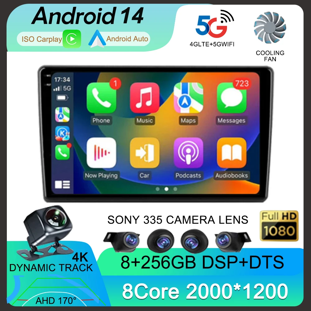 Android 14 Carplay Авто Радио Для Kia Ceed ED 2006-2012 Мультимедийный Видеоплеер Навигация GPS 4G +