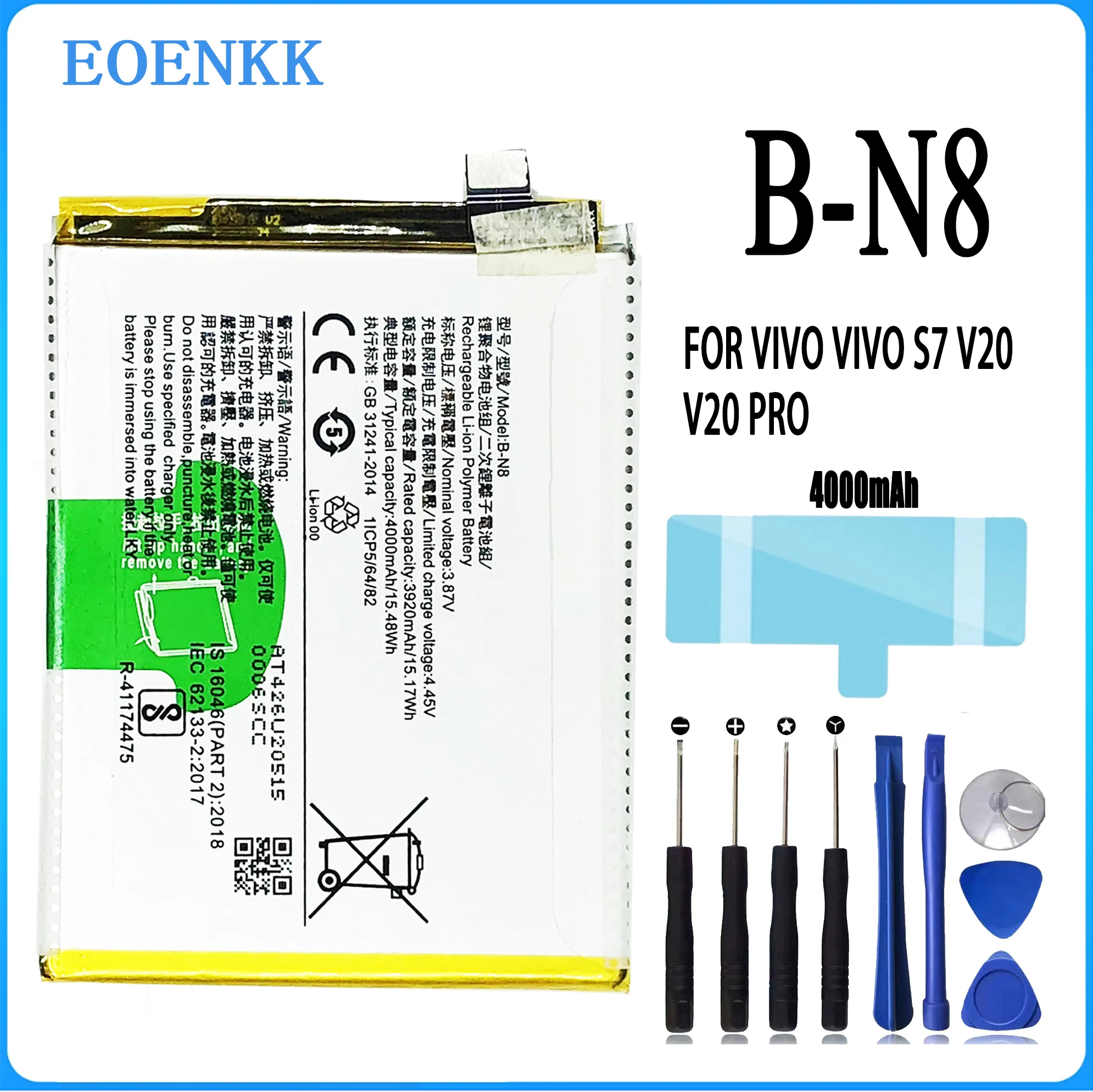 B-N8 Battery FOR VIVO VIVO S7 V20 / V20 PRO Repair Part Original Capacity Mobile Phone Batteries Bateria