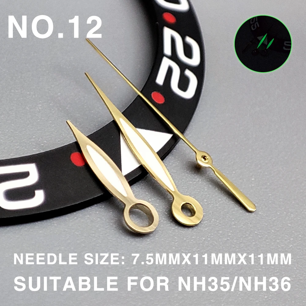 Modified Accessories NH35 Watch Handse Luminous Mechanical Abalone Diving Precision Watch Hands Suitable for NH35 NH36 Movement
