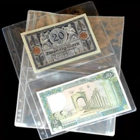 20 pockets per page10pcslot banknotes page paper money transparent album banknote paper money postage stamp badges collection