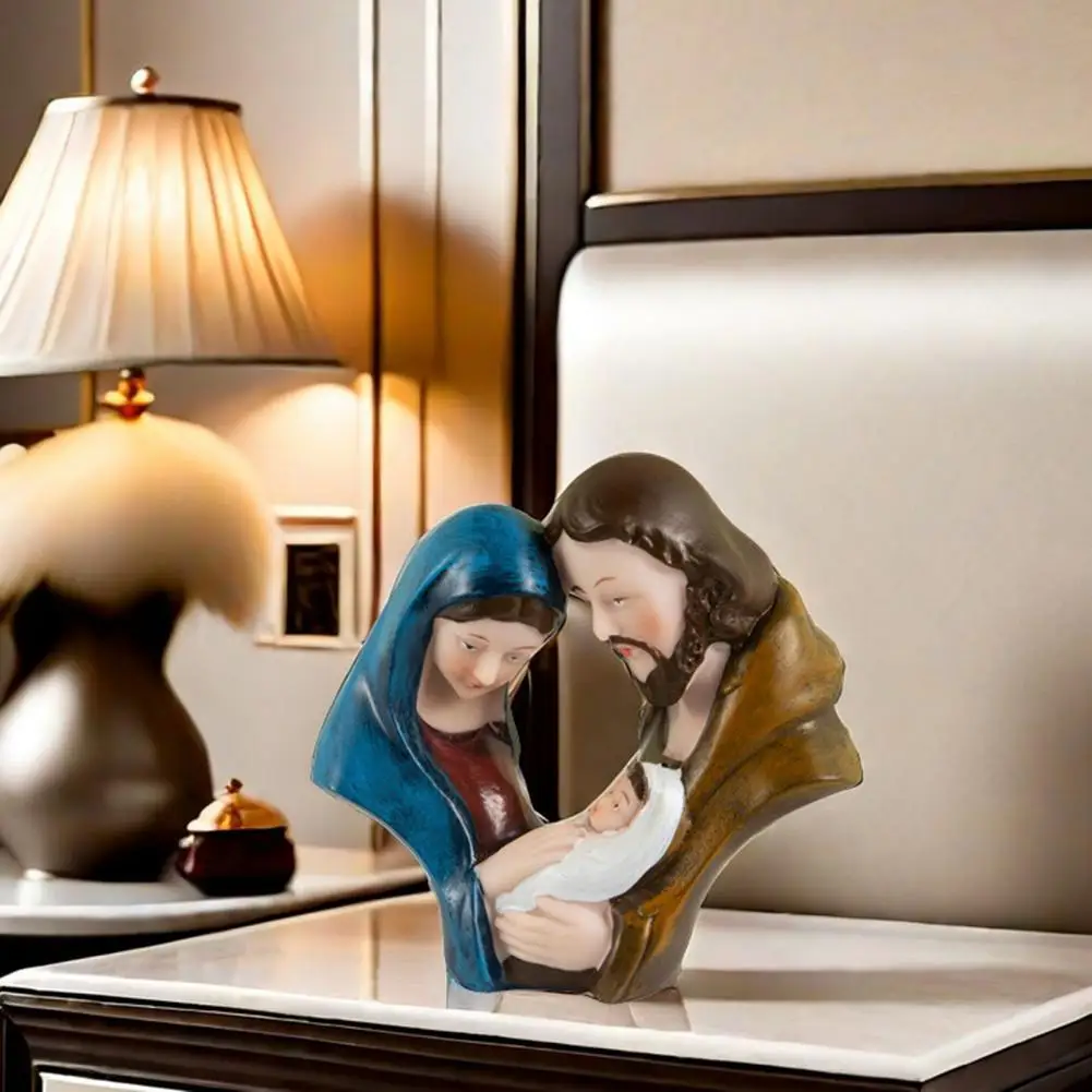 Скульптура святой семьи статуя рождественской из смолы Иосиф Мария Иисус
