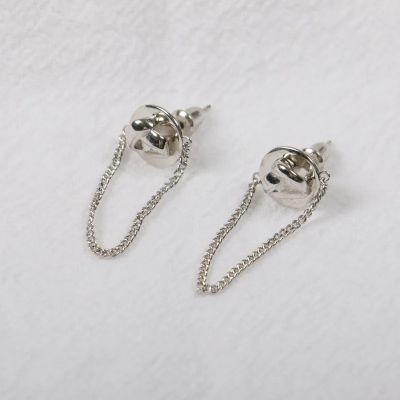 

Tassel Earrings Fairy Style Niche Button Tassel Design Small Stud Earrings