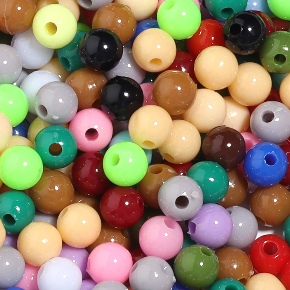 100 шт. 6 мм непрозрачные разноцветные акриловые пластиковые бусины